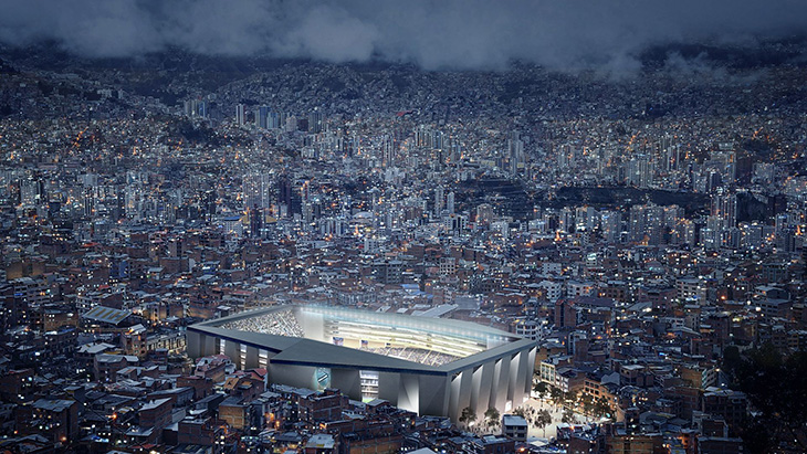 Очаква се старт на строителството на стадион БОЛИВАР в Ла Пас в Боливия, проектиран от L35 Architects
