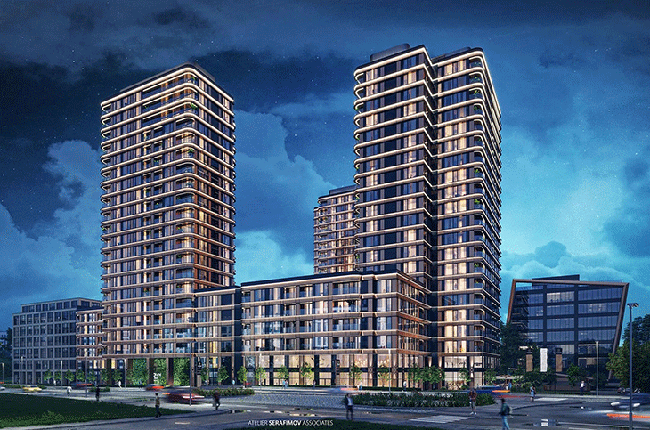 Мащабен смесен комплекс със сгради на 21 етажа се изгражда на ул. "Сребърна" в столичния „Лозенец“ между мол Paradise и Ловен парк