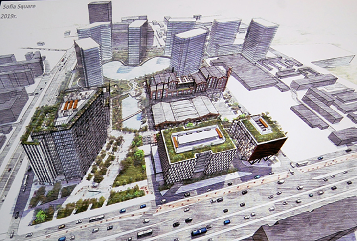 Новият проект за мащабния комплекс Sofia Square запазва старата работилница