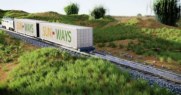 Швейцарският стартъп Sun-Ways разработи система за полагане на подвижни слънчеви панели по железопътните релси