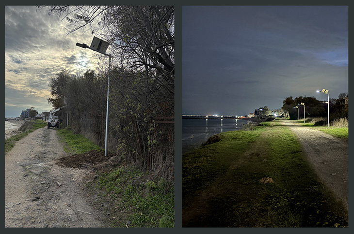 Община Несебър монтира временно соларно осветление в отделни участъци от трасето на крайбрежната алея, свързваща Равда и Несебър