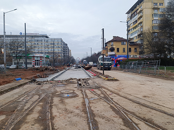 Вижте на какъв етап е ремонтът на столичния булевард "Александър Стамболийски" между ул. "Западна" и бул. "Константин Величков"