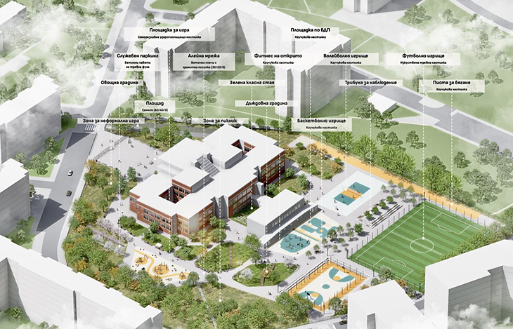 В ход е обществената поръчка за изпълнение на обновяването на двора на столичното 199. ОУ