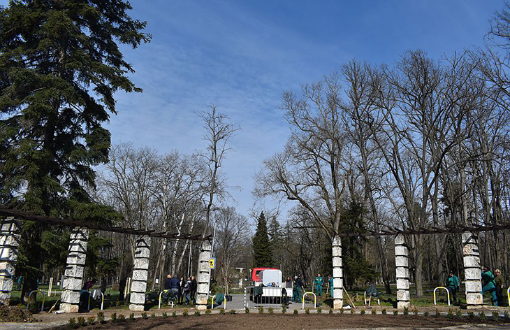 От входа срещу МБАЛ "Св. Иван Рилски" започна обновяването на растителността в Северен Градски парк в Разград