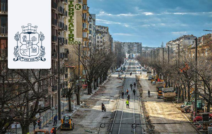 Полагат последния пласт асфалтова настилка на столичния булевард "Ал. Стамболийски"