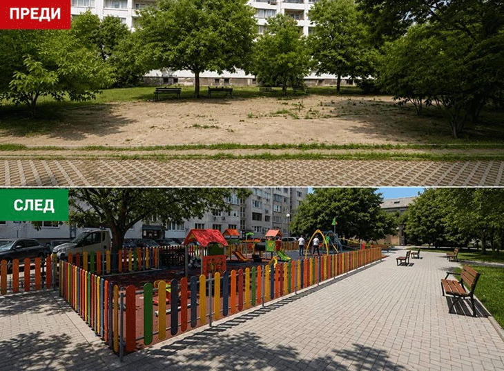 Обновено е пространство между блоковете 373 и 374 в ж.к. "Света Троица" в столичния район "Илинден"